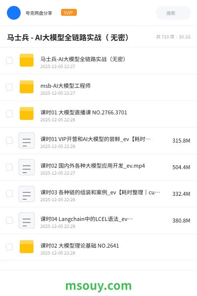 《马士兵 - AI大模型全链路实战( 无密)》AIGC学习资源封面
