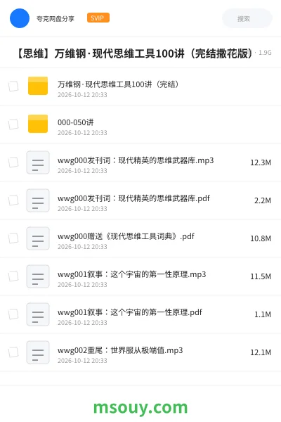《🔧 【思维】万维钢·现代思维工具100讲(完结撒花版)》教程学习资源封面