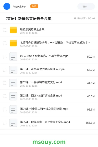 《新概念英语最全合集》英语学习资源封面