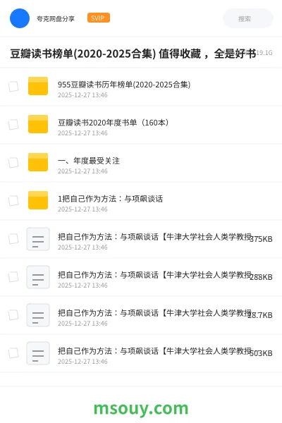 《豆瓣读书榜单(2020-2025合集) 值得收藏 ,全是好书》书刊学习资源封面