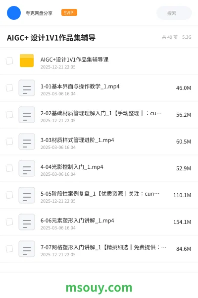 《AIGC+ 设计1V1作品集辅导》AIGC学习资源封面