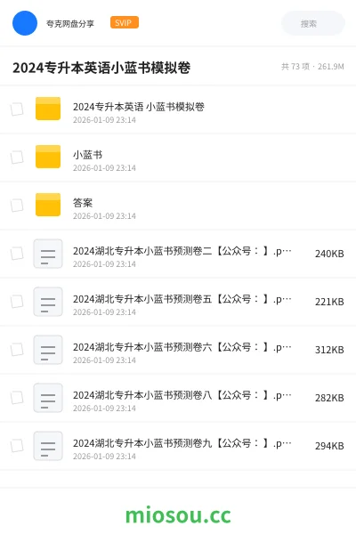 《2024专升本英语 小蓝书模拟卷》英语网盘｜学习资源网盘