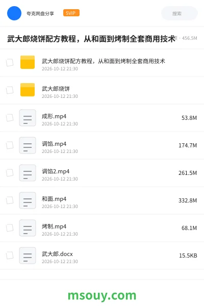 《武大郎烧饼配方教程,从和面到烤制全套商用技术》教程学习资源封面