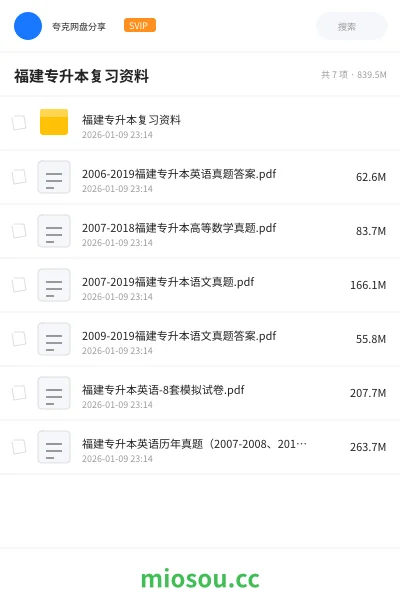 《福建专升本复习资料》教程网盘|学习资源网盘