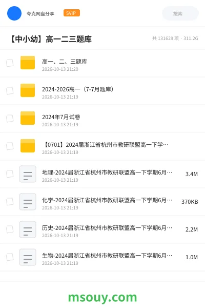 《【中小幼】高一二三题库》其他网盘|学习资源网盘