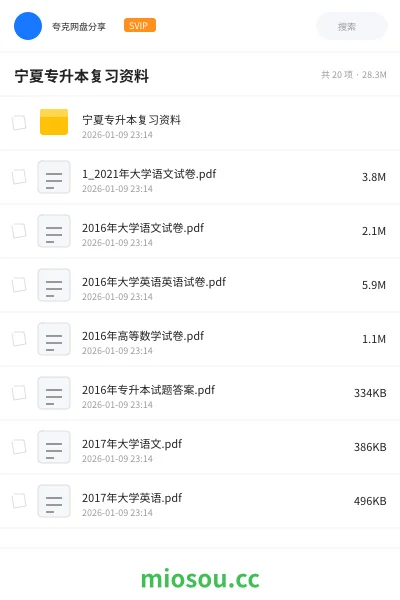 《宁夏专升本复习资料》职业资格网盘｜学习资源网盘