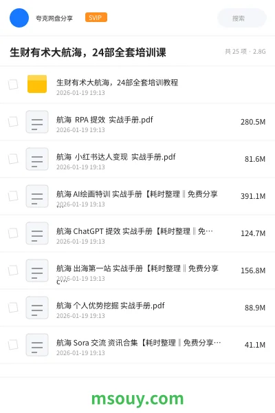 《生财有术大航海,24部全套培训课》AIGC学习资源封面