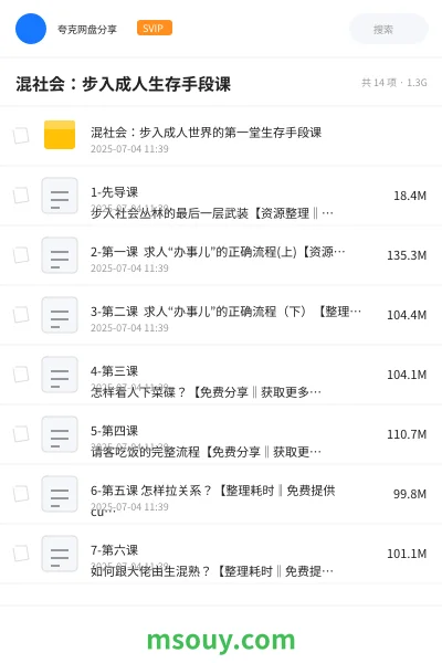 《混社会:步入成人生存手段课》教程学习资源封面