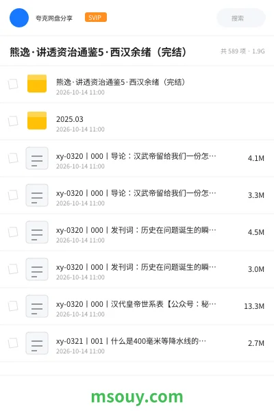 《熊逸·讲透资治通鉴5·西汉余绪(完结)》教程学习资源封面