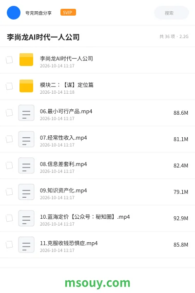 《李尚龙AI时代一人公司》AIGC网盘｜学习资源网盘