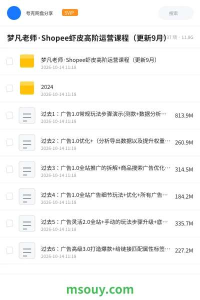 《梦凡老师·Shopee虾皮高阶运营课程(更新9月)》AIGC学习资源封面