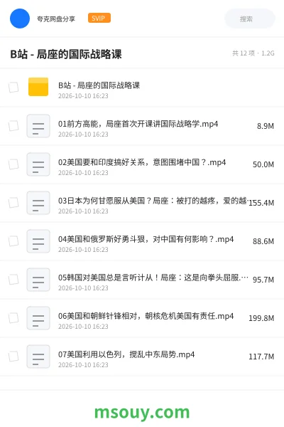 《🎓B站 - 局座的国际战略课》其他网盘|学习资源网盘