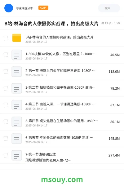 《B站付费-林海音的人像摄影实战课,拍出高级大片》教程网盘|学习资源网盘