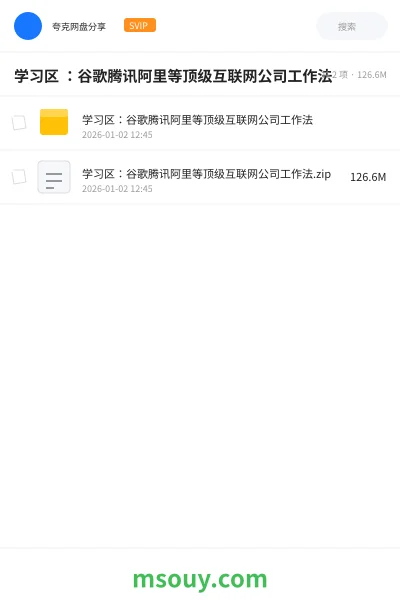 《学习区 :谷歌腾讯阿里等顶级互联网公司工作法》教程学习资源封面