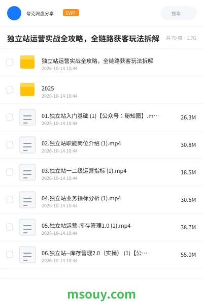 《独立站运营实战全攻略,全链路获客玩法拆解》AIGC网盘|学习资源网盘