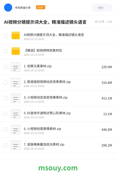 《AI视频分镜提示词大全,精准描述镜头语言》AIGC学习资源封面