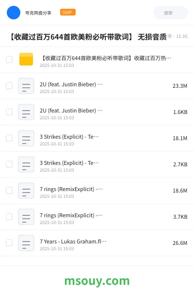 《🎸【收藏过百万644首欧美粉必听带歌词】 无损音质》音乐学习资源封面