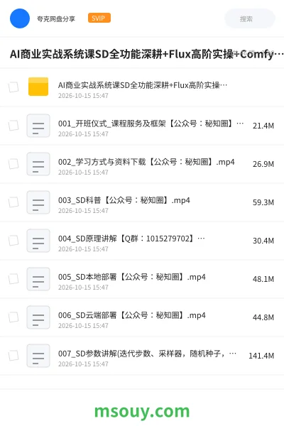 《AI商业实战系统课SD全功能深耕+Flux高阶实操+Comfyui流程搭建,商业设计全项目落地教学》AIGC学习资源封面