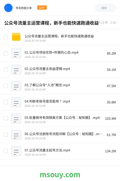 《公众号流量主运营课程,新手也能快速跑通收益》AIGC学习资源封面