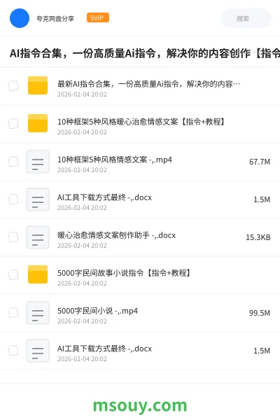 《AI指令合集,一份高质量Ai指令,解决你的内容创作【指令 教程】》AIGC学习资源封面