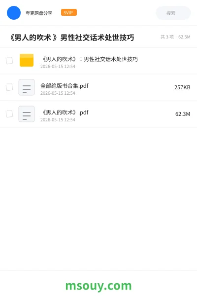 《《男人的吹术 》男性社交话术处世技巧》书刊学习资源封面
