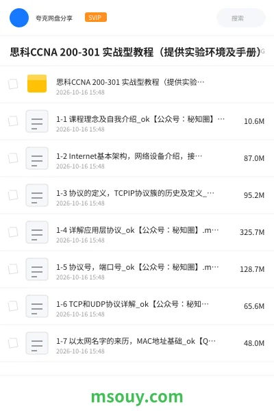 《思科CCNA 200-301 实战型教程(提供实验环境及手册)》教程学习资源封面