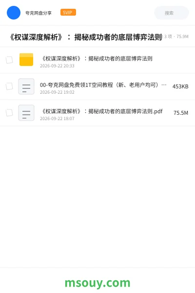 《《权谋深度解析》: 揭秘成功者的底层博弈法则》书刊学习资源封面