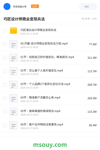 《巧匠设计师商业变现兵法》教程网盘|学习资源网盘