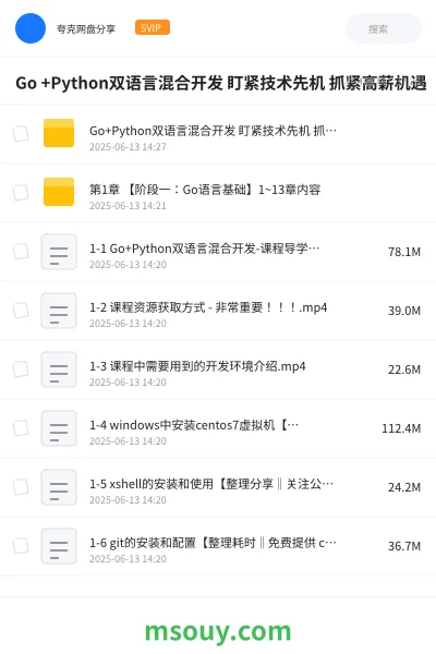 《Go +Python双语言混合开发 盯紧技术先机 抓紧高薪机遇》教程学习资源封面