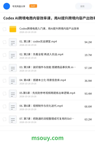 《Codex AI跨境电商内容效率课,用AI提升跨境内容产出效率》AIGC学习资源封面