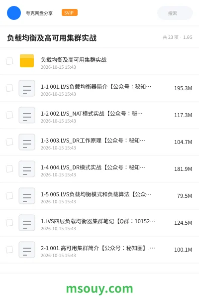 《负载均衡及高可用集群实战》教程学习资源封面