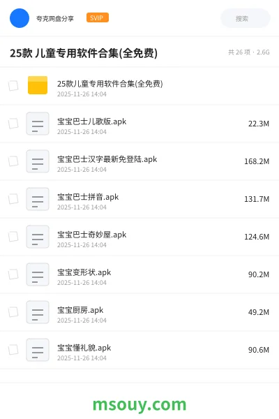 《25款 儿童专用软件合集(全免费)》软件学习资源封面