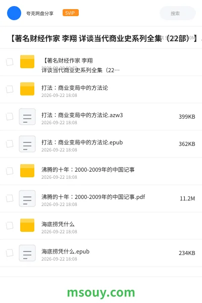 《【著名财经作家 李翔 详谈当代商业史系列全集(22部)】、》书刊学习资源封面