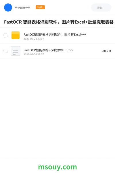 《FastOCR 智能表格识别软件,图片转Excel+批量提取表格》软件学习资源封面