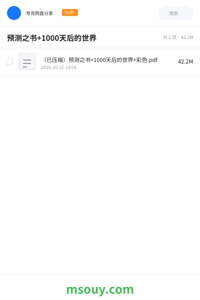 《预测之书+1000天后的世界》书刊学习资源封面