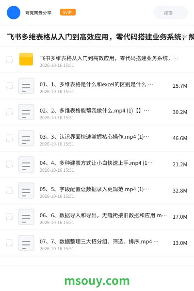 《飞书多维表格从入门到高效应用,零代码搭建业务系统,解锁AI思维和自动化》AIGC学习资源封面