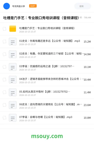 《吐槽是门手艺:专业脱口秀培训课程(音频课程)》教程学习资源封面