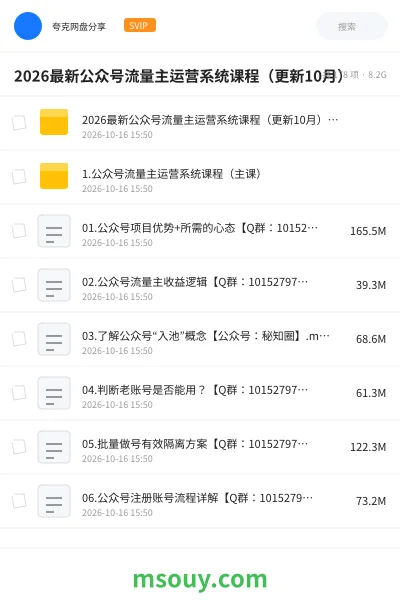 《2026最新公众号流量主运营系统课程(更新10月)》AIGC学习资源封面