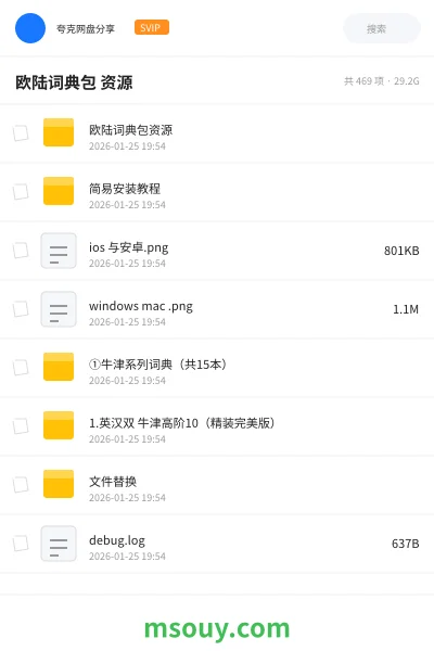 《欧陆词典包 资源》英语学习资源封面