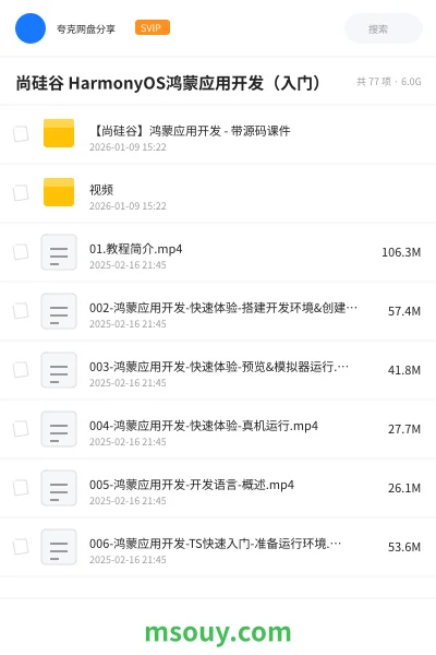 《尚硅谷 HarmonyOS鸿蒙应用开发(入门)》教程学习资源封面
