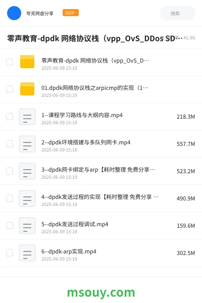 《零声教育-dpdk 网络协议栈(vpp_OvS_DDos SDN_NFV_虚拟化_高性能专家之路)》教程学习资源封面