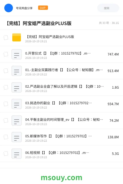 《【完结】阿宝姐严选副业PLUS版》网赚学习资源封面