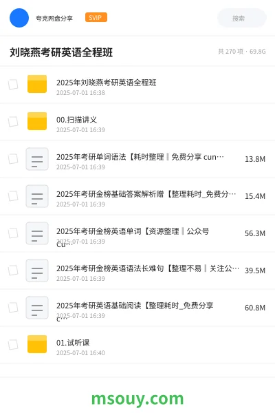 《刘晓燕考研英语全程班》考研学习资源封面