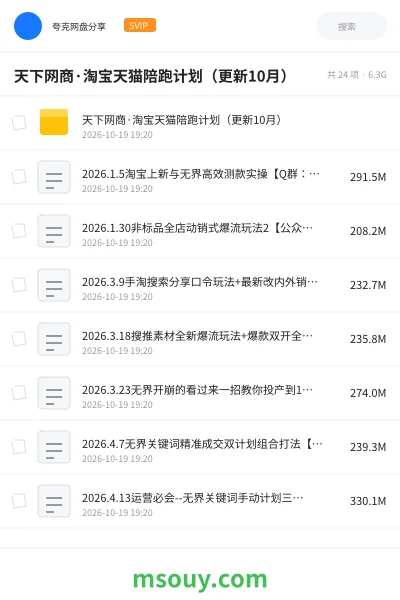 《天下网商·淘宝天猫陪跑计划(更新10月)》教程学习资源封面
