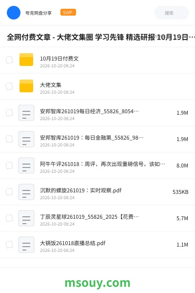 《全网付费文章 - 大佬文集圈 学习先锋 精选研报 10月19日更新》书刊学习资源封面