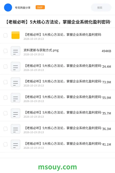 《【老板必听】5大核心方法论,掌握企业系统化盈利密码》教程学习资源封面