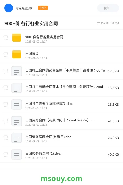 《900+份 各行各业实用合同》教程学习资源封面