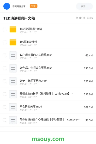 《TED演讲视频+ 文稿》教程学习资源封面
