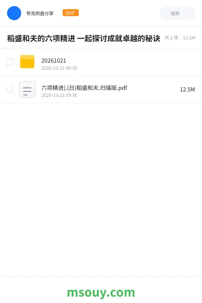 《稻盛和夫的六项精进 一起探讨成就卓越的秘诀》书刊学习资源封面