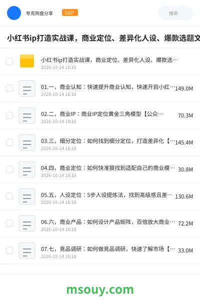 《小红书ip打造实战课,商业定位、差异化人设、爆款选题文案、拍摄剪辑、搜索流量、安全公转私一站式落地教学》AIGC学习资源封面